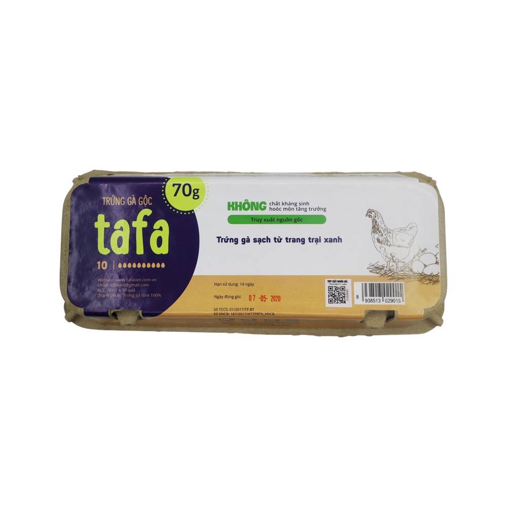 16-1 Trứng gà gộc Tafa VietGAP 70g (10 pcs) - Ảnh 1